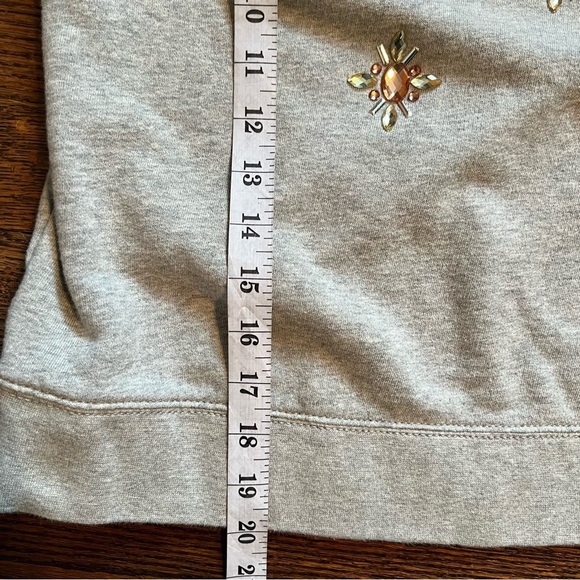 Kate Spade size XS rhinestone embellished gray sweatshirt - Picture 8 of 13